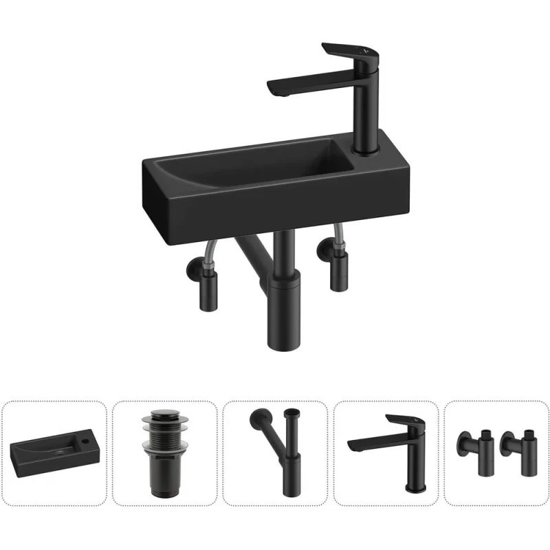 Комплект Wellsee 5 в 1 Lavinia Boho Bathroom Sink накладная/подвесная раковина 38x14 см 20215963R