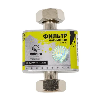 Фильтр магнитный 1/2" для умягчения воды и защиты бытовой техники от накипи и коррозии подключение - 1/2" пропускная способность Unicorn UMF 12