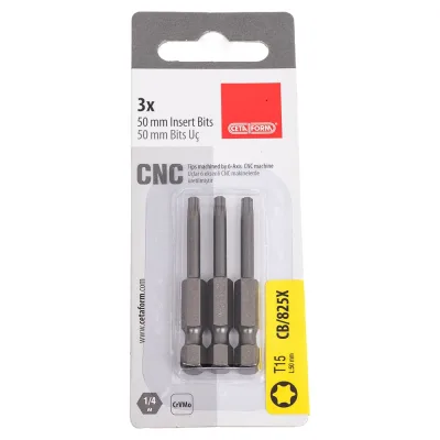 Бита CETA FORM Torx T15, 50мм хвостовик Hex E 1/4, 3 шт, блистер CB/825X