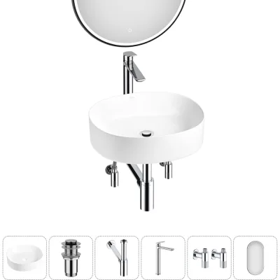 Набор Wellsee 6 в 1 Belle Spa 2.0 накладная раковина 45x42 см 20218419R