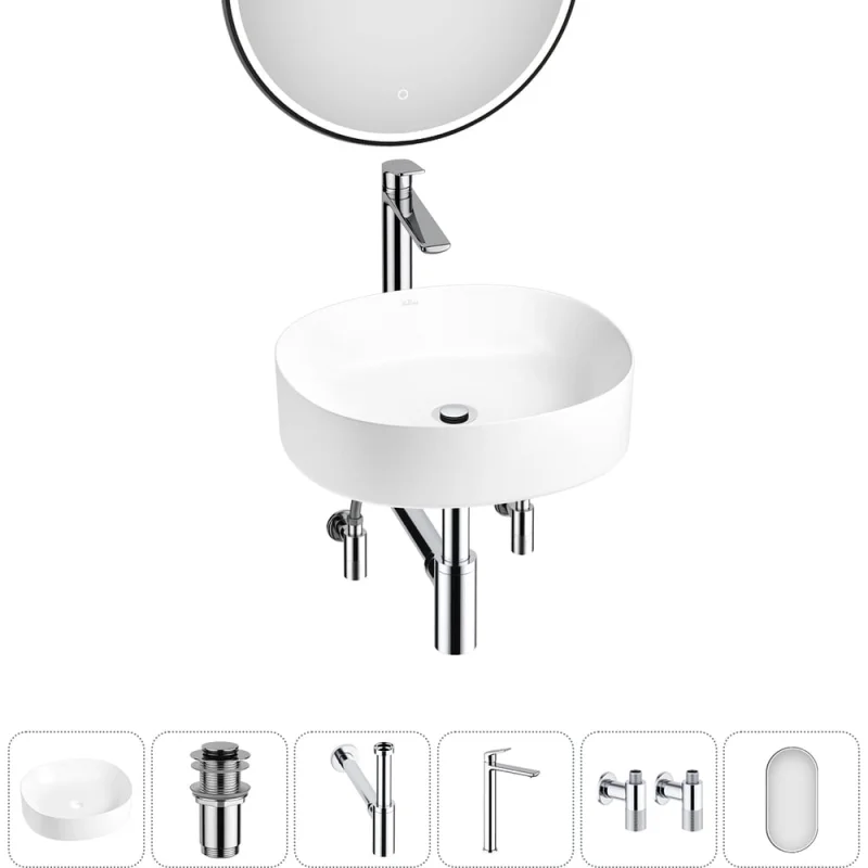 Набор Wellsee 6 в 1 Belle Spa 2.0 накладная раковина 45x42 см 20218419R
