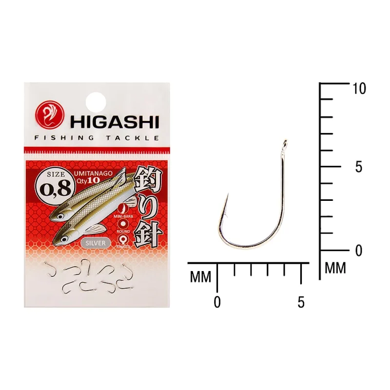 Крючок HIGASHI Umitanago ringed #0,8 Silver 03688