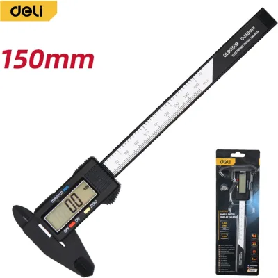 Электронный штангенциркуль DELI 150 мм DL90150B (метр/дюйм, пластик, LCD дисплей) 225707