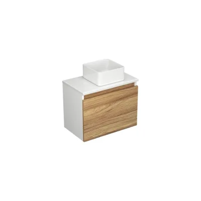 Комплект для ванной Bauedge 3 предмета (тумба Bau Dream Blackwood 50, раковина BAU Mini 24x24, смеситель для раковины высокий Hotel Black, черный) BD1530