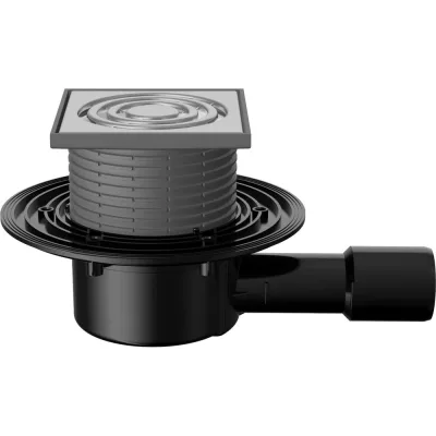 Сливной трап Fachmann T 510.0 SOsP 125x125 регулируемый, без гидрозатвора, горизонтальный выпуск 04.029