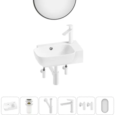 Комплект Wellsee 6 в 1 Lavinia Boho Bathroom Sink накладная/подвесная раковина 40x24 см 20219768R