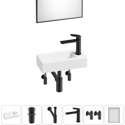 Комплект Wellsee 6 в 1 Lavinia Boho Bathroom Sink накладная/подвесная раковина 37x18 см 20219514R