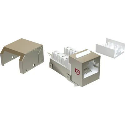 Вставка Keystone SYSMATRIX Jack RJ-45 90 градусов категория 5e экранированная заделка тип 110 ( 5шт. в упаковке ) KJ 5ES090.TLWH.VI5