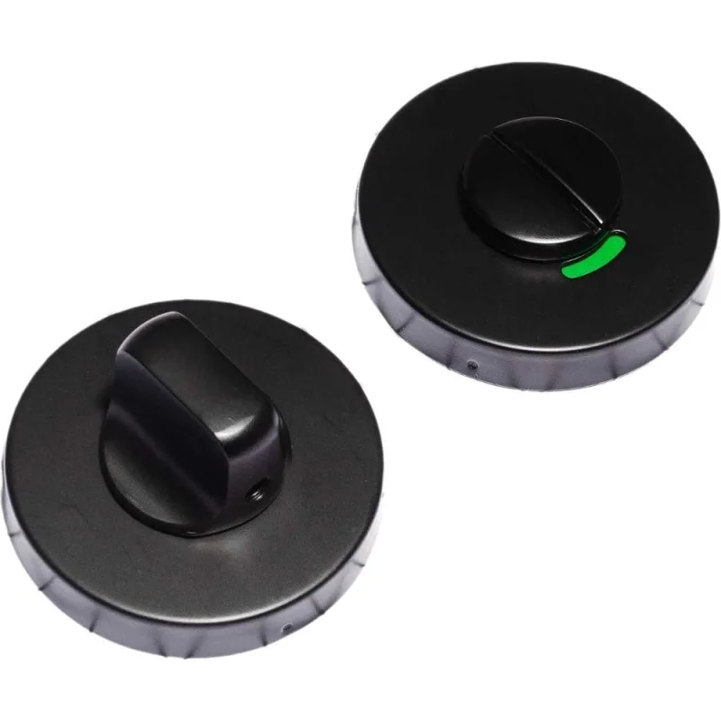 Поворотная кнопка Doorlock v e08/wc/6/rg/ss bl черная, с индикатором, шпиндель 6 мм 79153