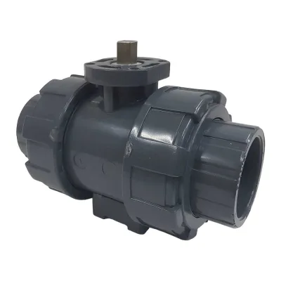 Двухходовой шаровой кран TECHNO 2040-PVC ПВХ, под привод DN40, рабоч. темп. -10~60C 655240