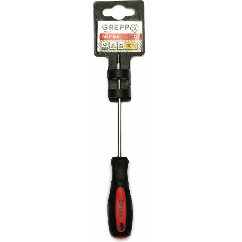Крестовая отвертка Ladina GREPP PH0*100мм, CrV, 2х-компонентная рукоятка 202-014