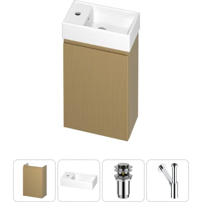 Комплект подвесной тумбы с раковиной для ванной и туалета Wellsee WC Area в наборе 4 в 1 20216853R