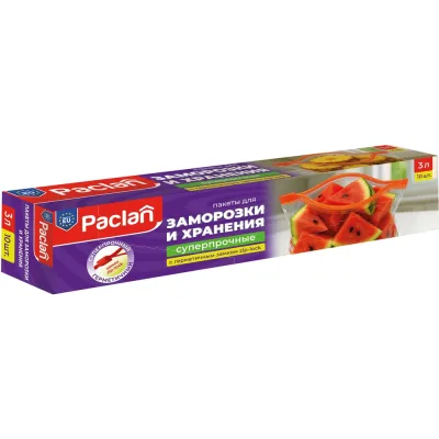 Пакеты с замком-застежкой Paclan 27х28см, 3л, 10шт. 404040