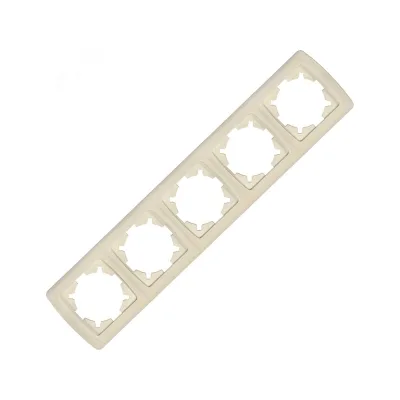 Рамка UNIVersal пятиместная горизонтальная серия "Маргарита" слоновая кость (ivory) (еврослот) 1084-I