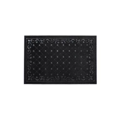 Влаговпитывающий коврик In'Loran ХОЛЛ с тиснением 60x90 см черный 130-696