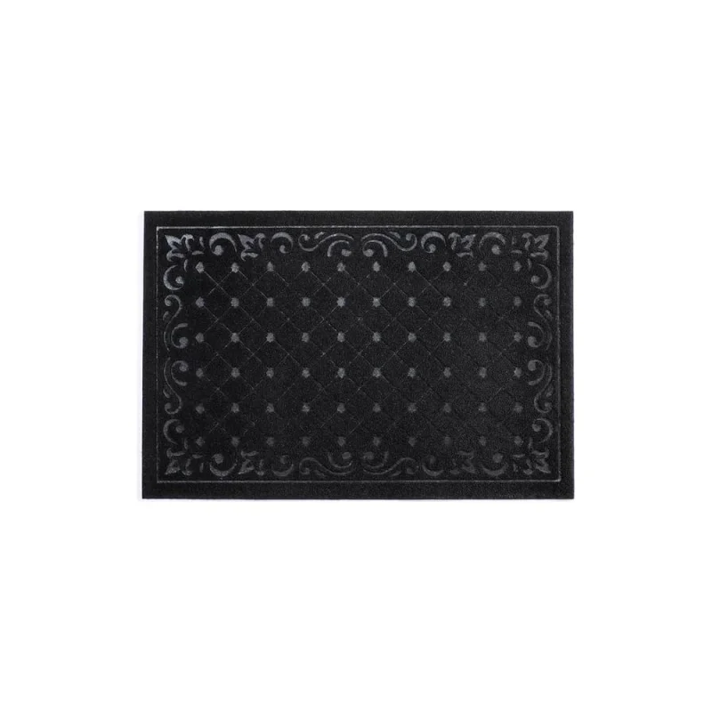 Влаговпитывающий коврик In'Loran ХОЛЛ с тиснением 60x90 см черный 130-696