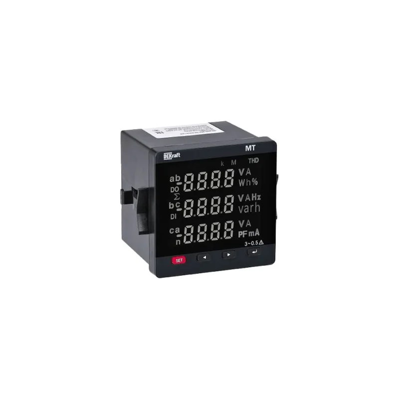Мультиметр цифровой Dekraft МТ-72D, трехфазный, вход 100 В 5 А, LCD-дисплей, 72х72 мм, 51410DEK