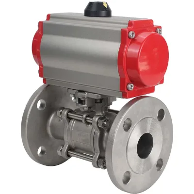 Шаровой кран DN.ru КШФПТ-ISO.304.180 Ду20 Ру40 с пневмоприводом D160-10065