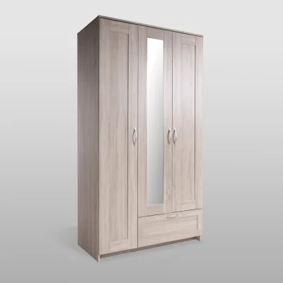 Шкаф Гуд ЛАКК СИРИУС 3 двери, 1 ящик, 117x59x220, сонома RU (с 1 зеркалом) 2.02.01.510.3