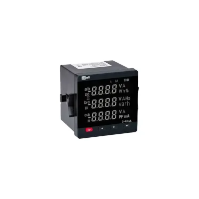 Мультиметр цифровой Dekraft МТ-72D, трехфазный, вход 100 В 1 А, RS485, LED-дисплей, 72х72 мм, 51407DEK