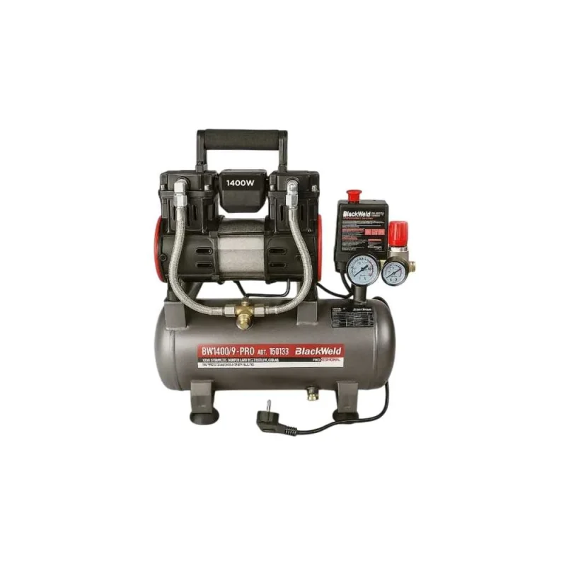 Компрессор коаксильный безмасляный BlackWeld BW1400/9-PRO 9л 150133
