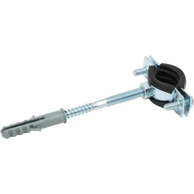 Стальной хомут Rvc (20-25) 1/2", с резиновым уплотнителем и крепежом М8x100 в комплекте дюбель 09097