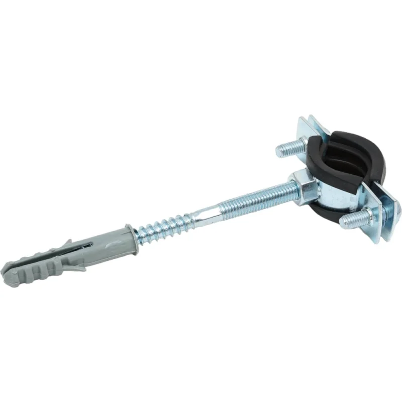 Стальной хомут Rvc (20-25) 1/2", с резиновым уплотнителем и крепежом М8x100 в комплекте дюбель 09097