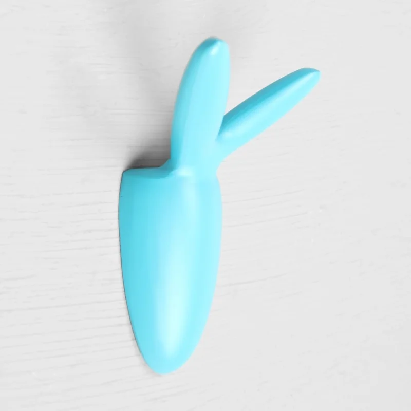 Мебельный крючок CAPPIO RABBIT, двухрожковый, цвет голубой 9608742