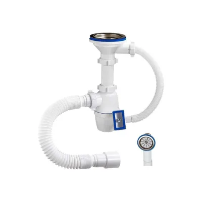 Бутылочный сифон ORIO ОРИО 3 1/2x40, с переливом универсальный перелив, гибкой трубой 40-40/50 А-45079