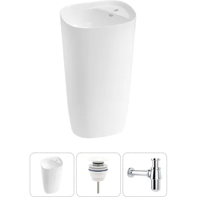Комплект 3 в 1 Wellsee Bathroom Sink напольная раковина 50x45x89 см, состоит из 3331 20215531R
