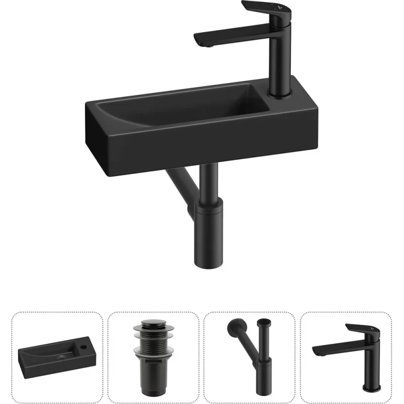 Комплект Wellsee 4 в 1 Lavinia Boho Bathroom Sink накладная/подвесная раковина 38x14 см 20215960R