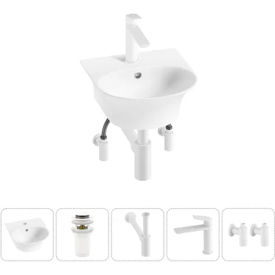 Комплект Wellsee 5 в 1 Lavinia Boho Bathroom Sink накладная/подвесная раковина 34x36 см 20216652R