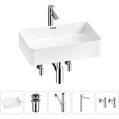 Комплект Wellsee 5 в 1 Lavinia Boho Bathroom Sink накладная раковина 60x39 см 20215251R