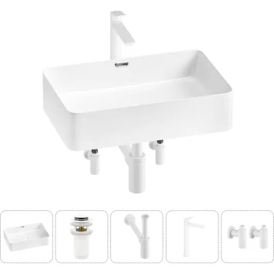 Комплект 5 в 1 Lavinia Boho Bathroom Sink накладная раковина 60x39 см состоит из 3331110 20215254R