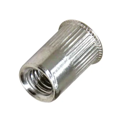 Заклепка-гайка Stalmax цилиндрическая LZN-R M4x11,2 (0,5-2,0) A2 с уменьшенным бортиком и насечками (арт. 10493) нерж. сталь А2 (уп. 1000 шт) 10493-023