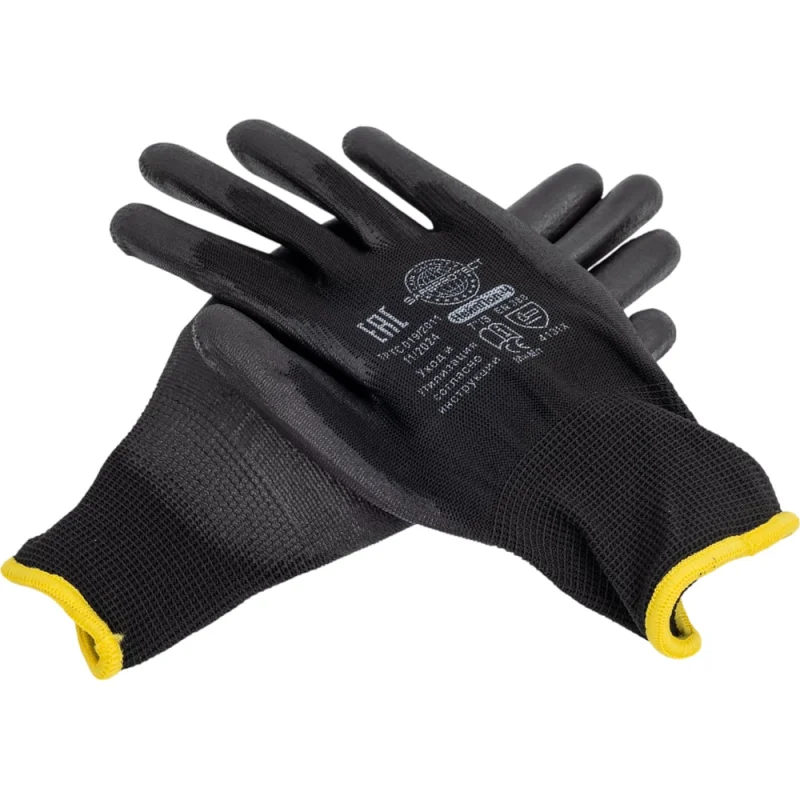 Перчатки Safeprotect НейпПол-Ч (нейлон+полиуретан, черный) р, 7 (S) 03055S