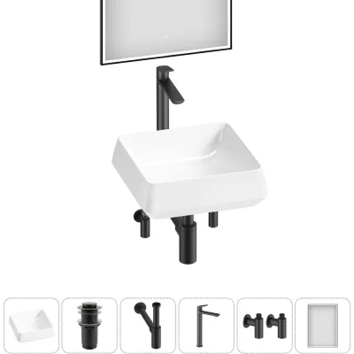 Комплект Wellsee 6 в 1 Lavinia Boho Bathroom Sink накладная раковина 38x38 см 20219426R