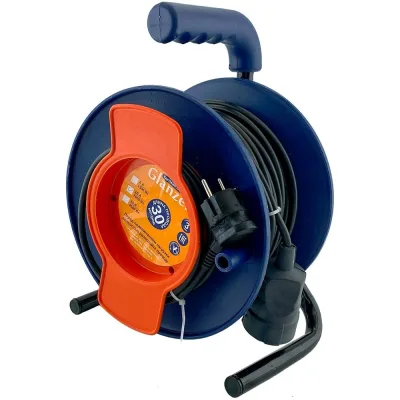 Силовой удлинитель на катушке Glanzen ПВС 2х1,5 арт. EC-30-010 00-00006538