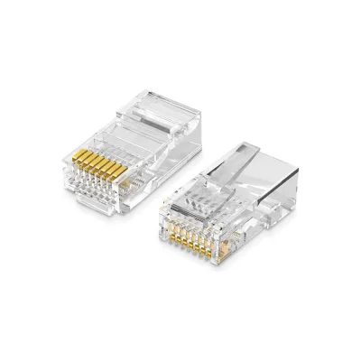 Коннектор Ugreen NW110 (50246) RJ45 Network Connector for UTP Cat 5, Cat 5e 100шт. Цвет: прозрачный 50246_