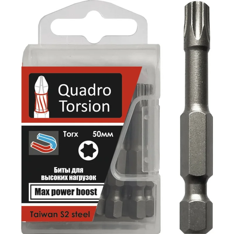 Бита Torx (10 шт; T40; 50 мм; 1/4") Quadro Torsion 434050