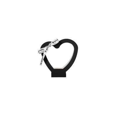 Пакет для цветов QWERTY Сердце, чёрный, с лентой 74095