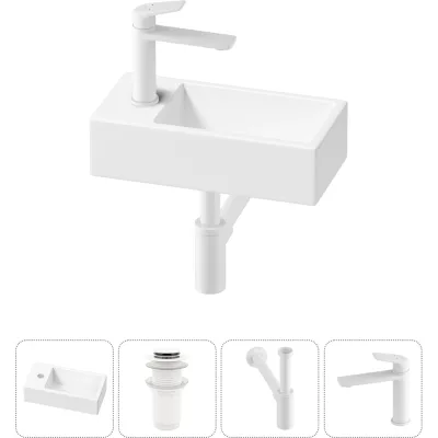 Комплект 4 в 1 Wellsee Lavinia Boho Bathroom Sink накладная/подвесная раковина 40x20 см 20216004R