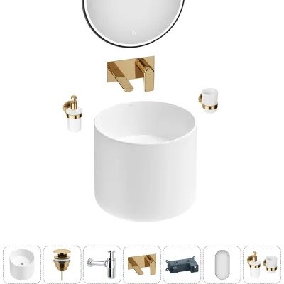 Набор Wellsee 6 в 1 M1 Limited Edition подвесная раковина 45x45 см 20219009R