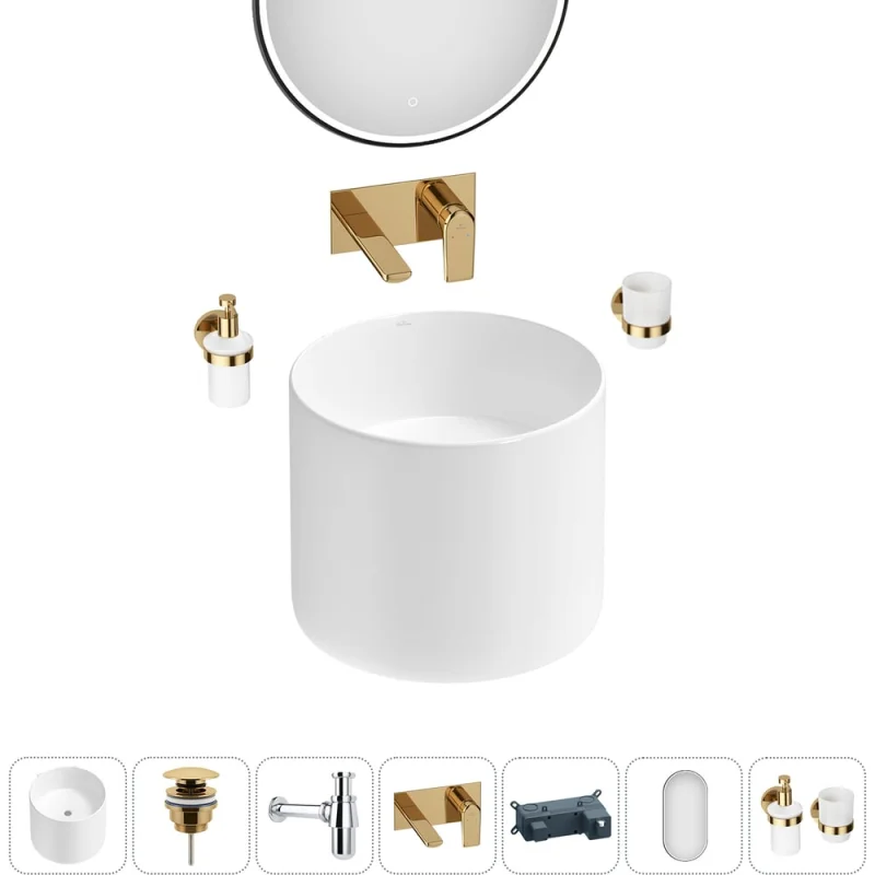 Набор Wellsee 6 в 1 M1 Limited Edition подвесная раковина 45x45 см 20219009R