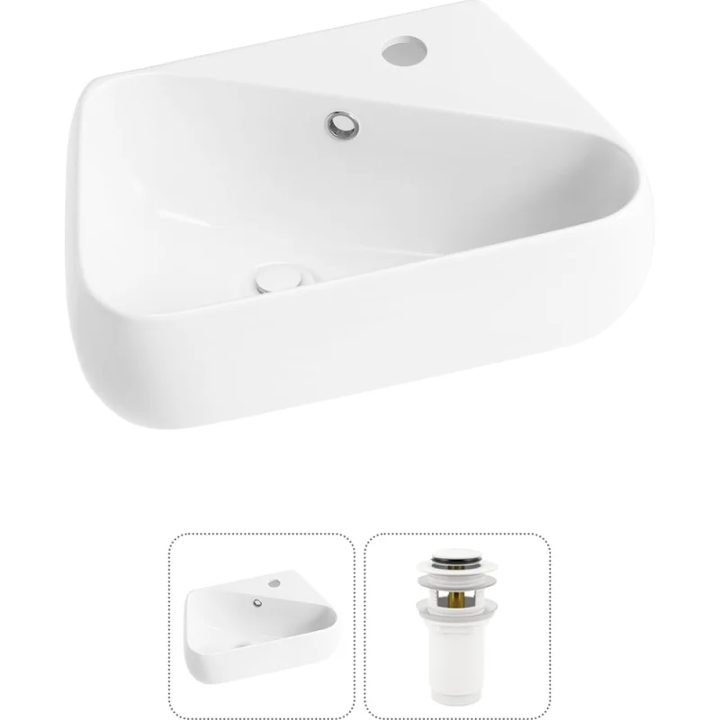 Комплект Wellsee 2 в 1 Lavinia Boho Bathroom Sink накладная/подвесная раковина 44x27 см 20216612R