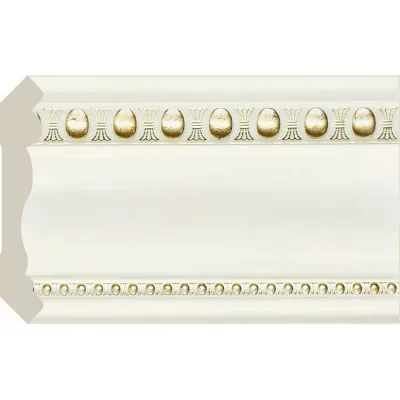 Карниз Cosca Decor интерьерный багет, 60 мм, белый с золотом СПБ023875