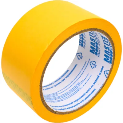Малярная лента MASTER COLOR золотистая, рисовая бумага, термостойкая до 120C, 48 мм х 25 м 30-6124