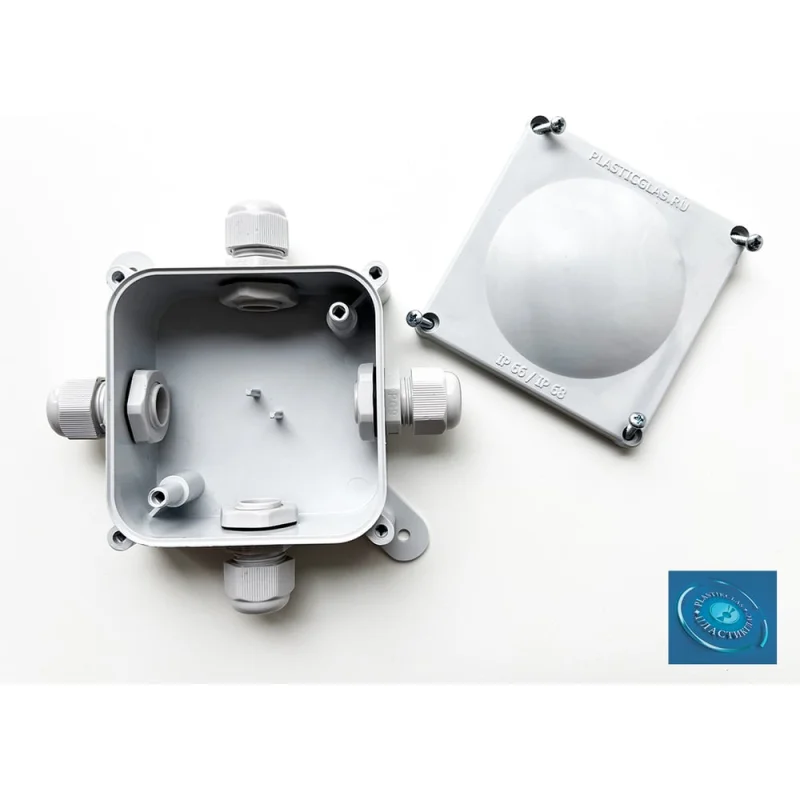 Монтажная коробка Plasticglas IP66/IP68 с гермовводами PG11x4 КМ767635-02-02-02-02