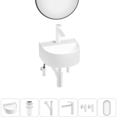 Мини-раковина для ванной комнаты или туалета Wellsee WC Area в наборе 6 в 1 20218154R