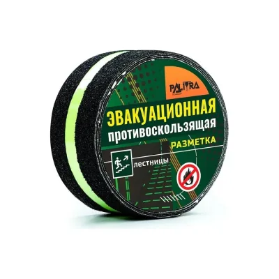 Противоскользящая лента PALITRA TECHNOLOGY черная с флуоресцентной полосой 10193-h50-r5
